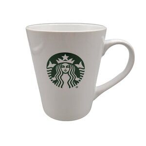Starbucks Tapered Coffee Cup Mug Classic Style White Siren Mermaid Logo